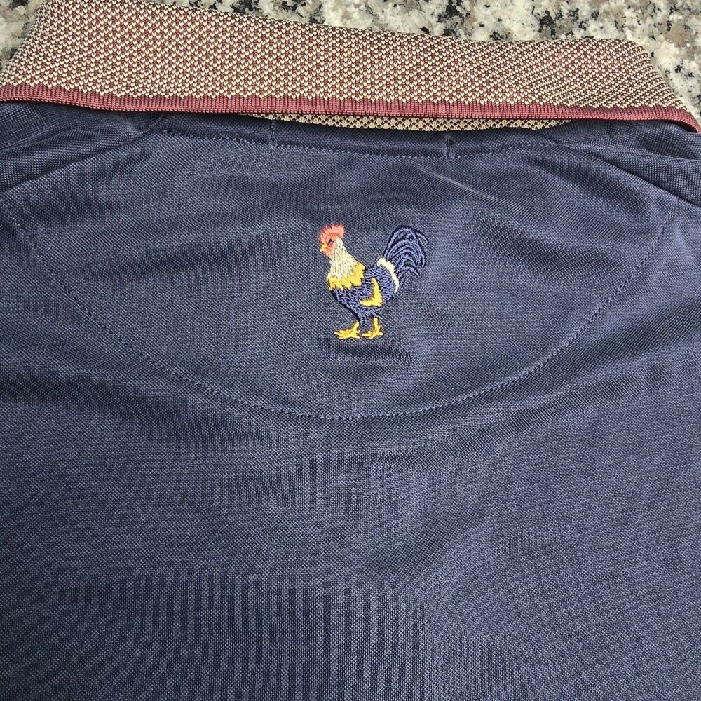 Waggle Habitat Rooster Golf Polo Blue Men's 2XL - Picture 4 of 7